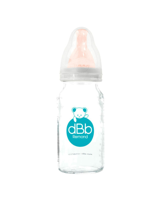 Biberon verre tétine caoutchouc 110ml