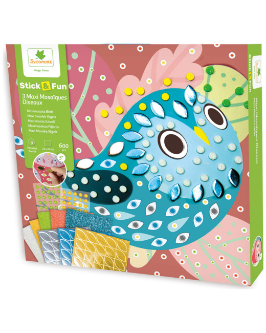 Coffret 3 maxi mosaïques Oiseaux