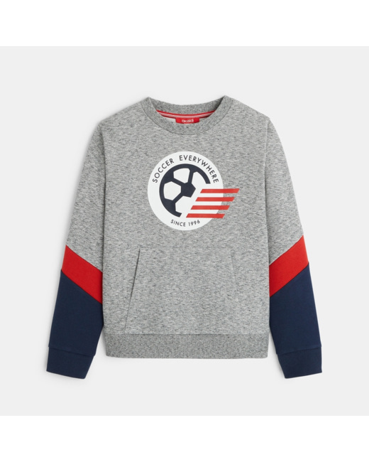 Sweat-shirt style sportswear gris garçon