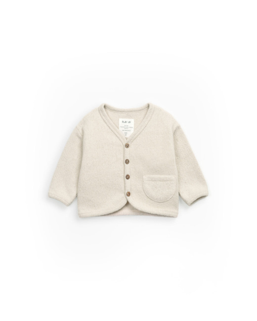Cardigan en jersey blanc cassé Arthur