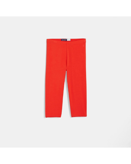Leggings courts rouge fille