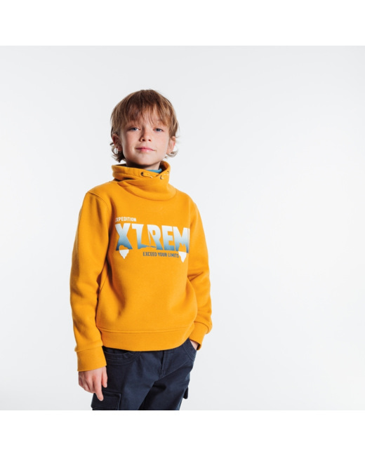 Sweat-shirt à col twisté jaune garçon