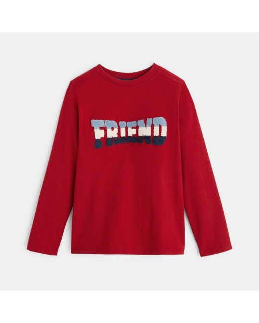 T-shirt manches longues FRIEND rouge garçon