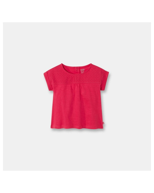 T-shirt bimatière broderies anglaises