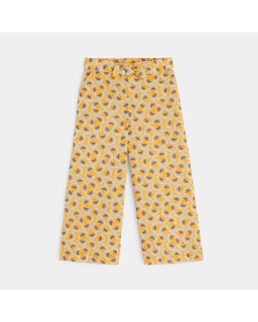 Pantalon court et large jaune fille