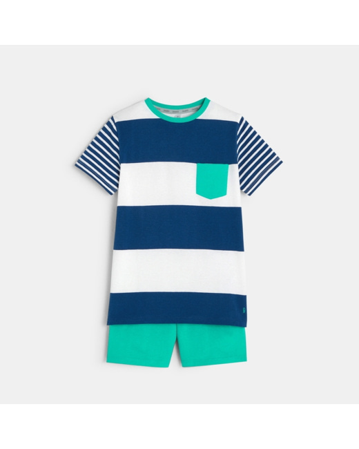 Pyjama short 2 pièces bleu garçon