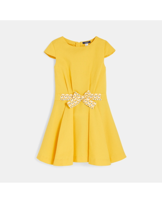 Robe chic unie jaune fille