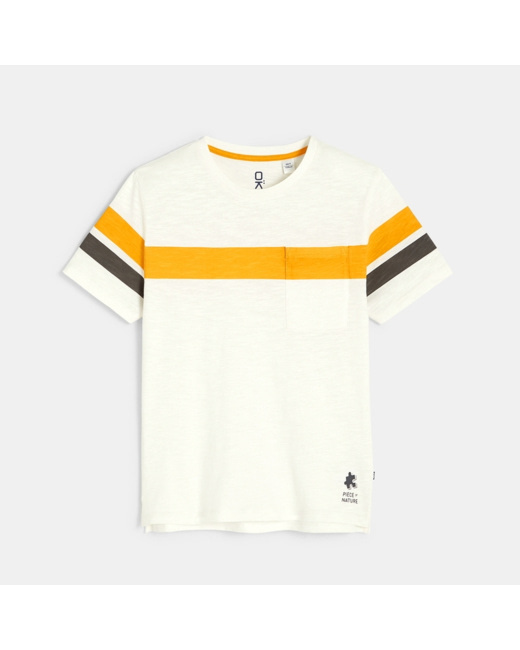 T-shirt over size à rayures jaune garçon
