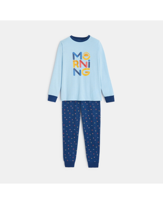 Pyjama 2 pièces en jersey bleu garçon