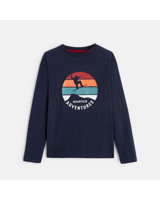 T-shirt manches longues Mountain Adventures bleu garçon