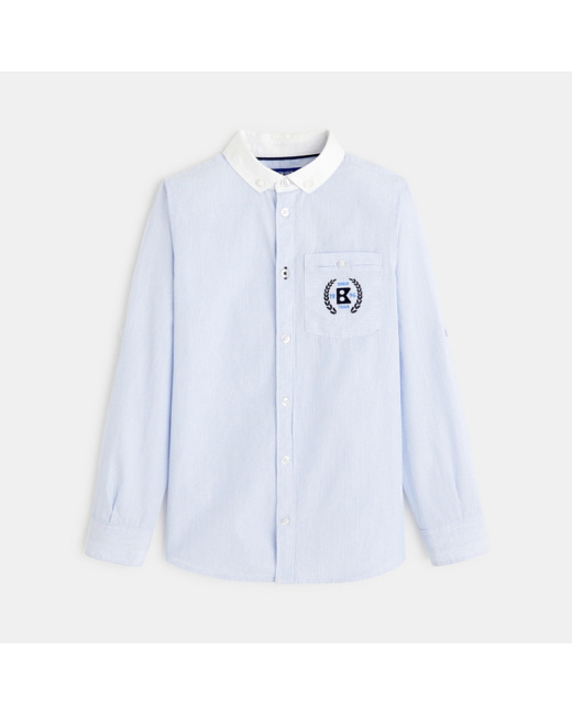 Chemise chic et rayée bleue garçon
