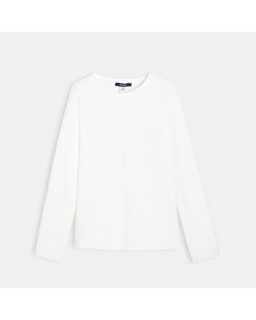 T-shirt en coton biologique beige fille