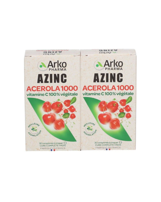 Lot de 2 boites Azinc Acérola 1000 végétal