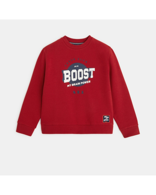 Sweat-shirt à motif placé rouge garçon