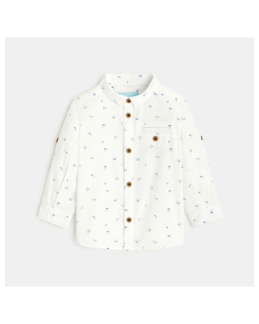 Chemise coton fantaisie feuilles