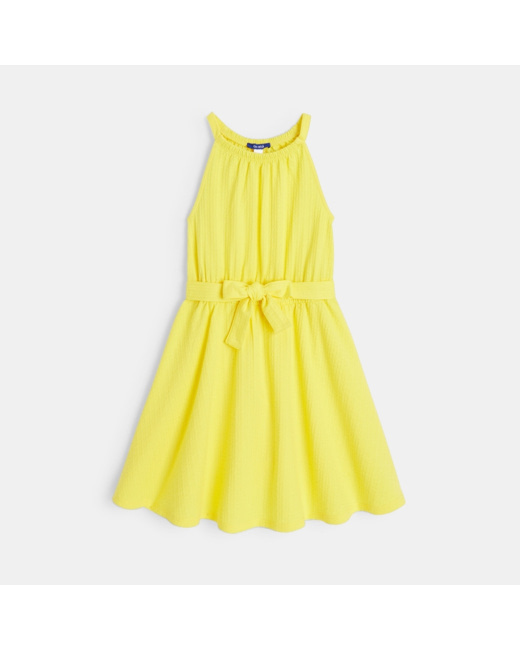 Robe en jersey uni jaune fille