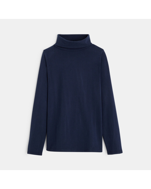 T-shirt col roulé manches longues bleu garçon
