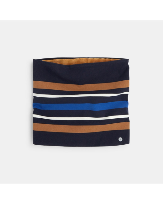 Snood bi-matière velours et jersey rayé marron garçon