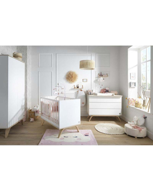 Chambre Trio Lit Commode Armoire Serena