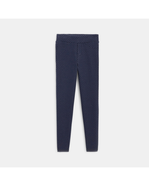 Jeggings chauds à tout-petits pois bleu fille