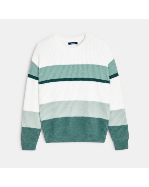 Pull rayé col rond