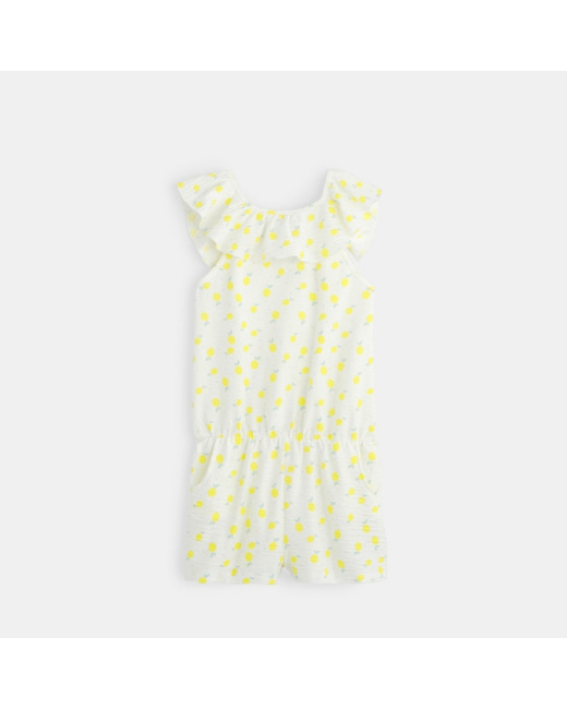 Combishort volanté jaune fille