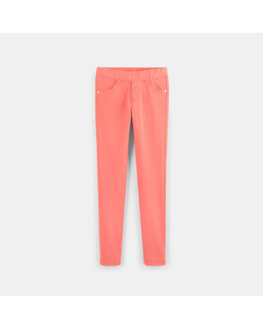 Tregging toile couleur hyper stretch rose fille