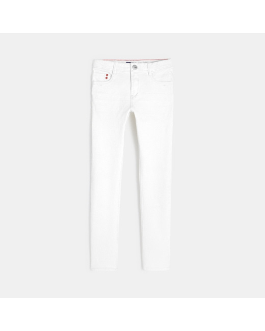 Pantalon slim en toile bi-stretch blanc garçon