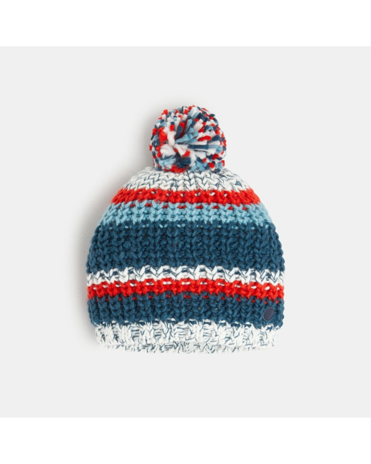 Bonnet rayé à pompon garçon