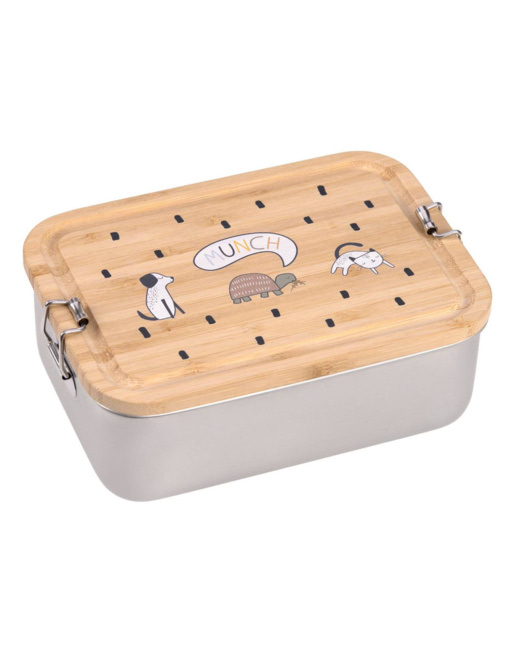 Boîte à goûter en inox et bambou