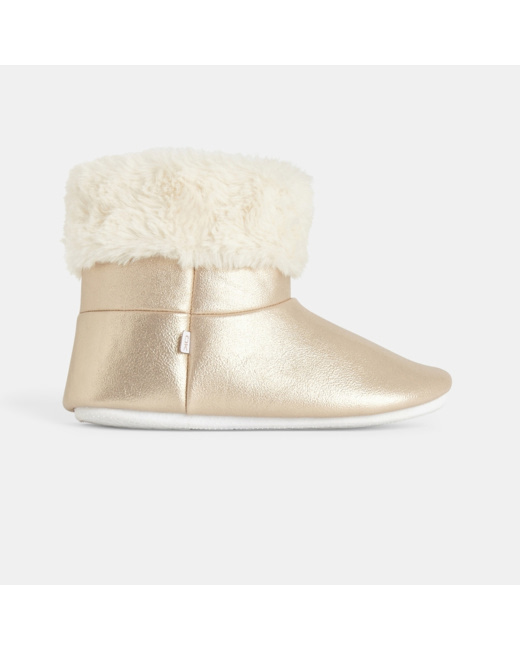 Chausson bottillon doré jaune fille