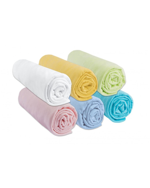 Lot de 6 draps-housses bébé coton 50x100