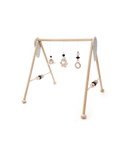 Portique d'éveil étoile, bois naturel