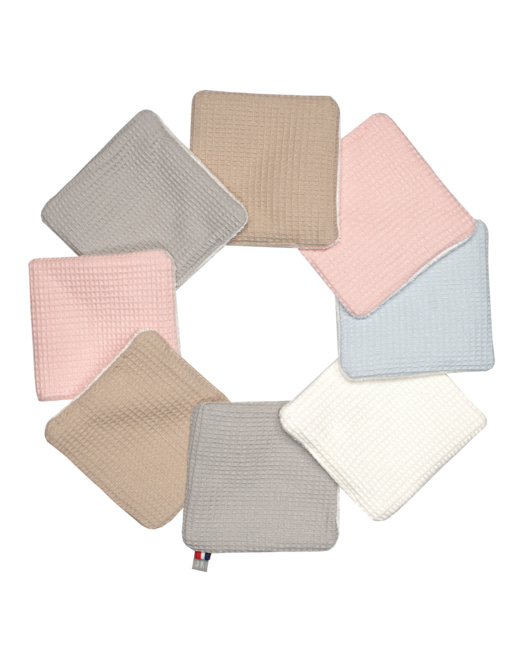 Lingettes bébé lavables 8 pièces, Nid d'abeille & bambou