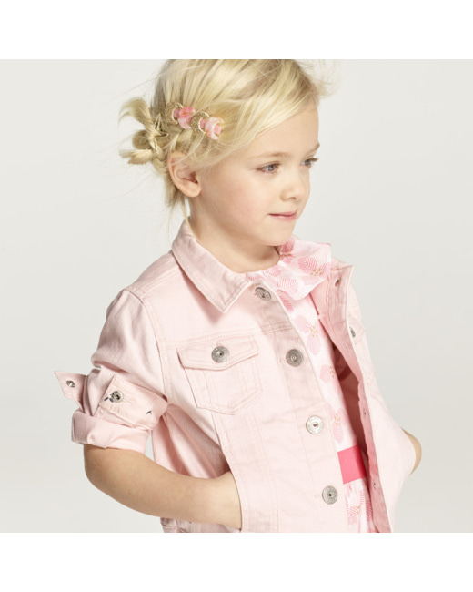 Veste jean couleur rose fille