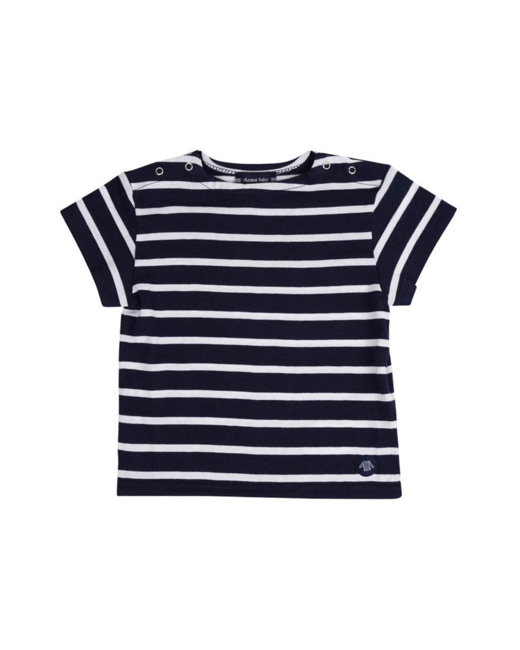 Marinière Baby - coton léger - Marine Deep/Blanc