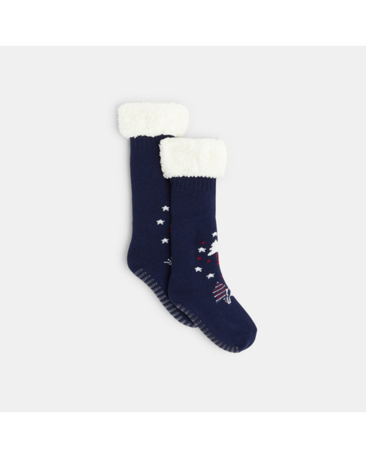 Chaussettes montantes antidérapantes bleues garçon