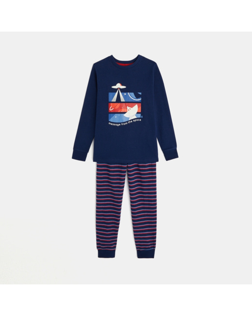 Pyjama jersey espace phosphorescent bleu garçon