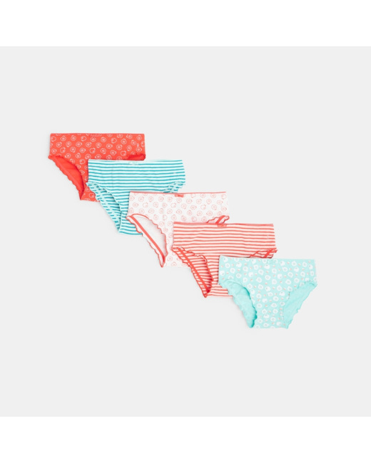 Culottes rayées et imprimées (lot de 5) fille