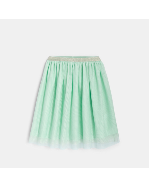 Jupe ballerine en tulle pailleté vertes fille