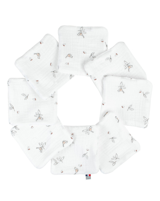 Lingettes bébé lavables 8 pièces, Melody