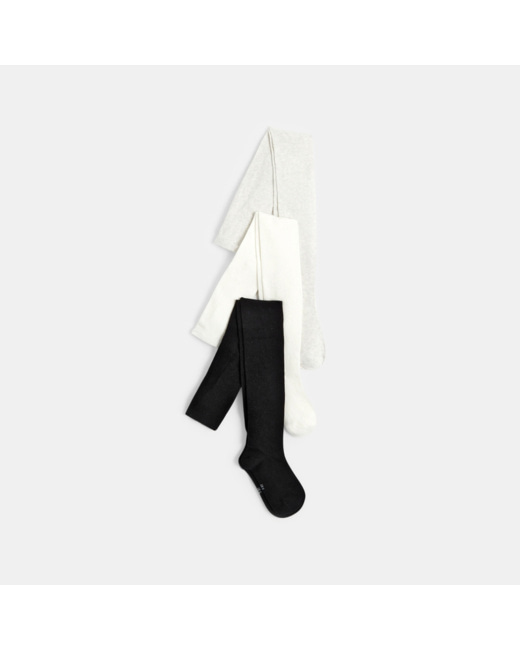 Collants chauds en tricot (lot de 3) blancs fille