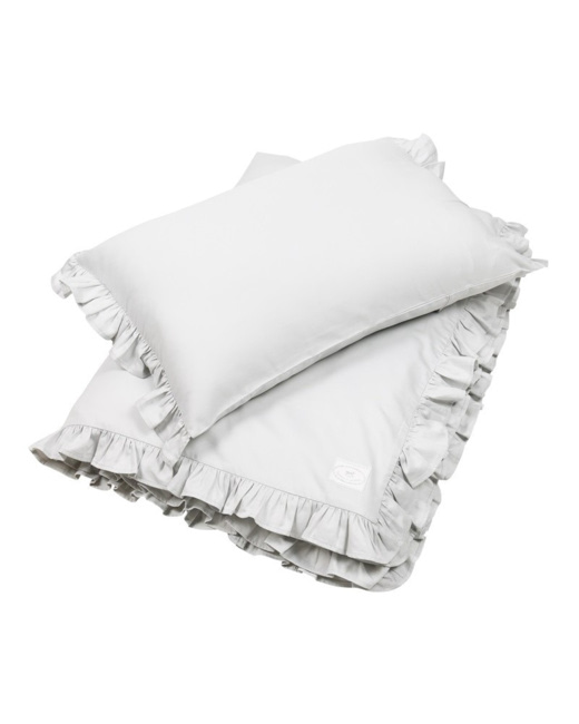 Housse de couette Gris Clair avec Volants