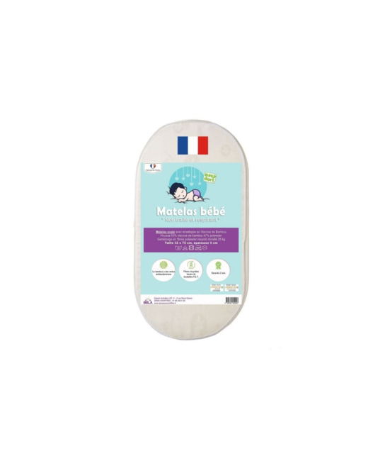Matelas couffin bébé en bambou 32x72