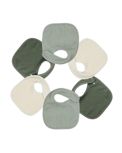 6 bavoirs naissance Nid d'abeille