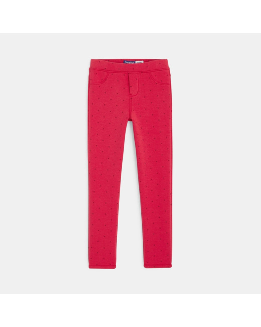 Jeggings en molleton doux et chaud rose fille