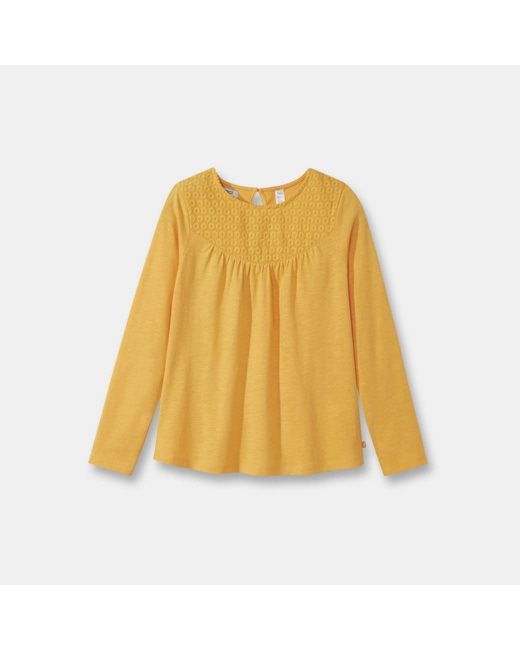 T-shirt brodé jaune fille