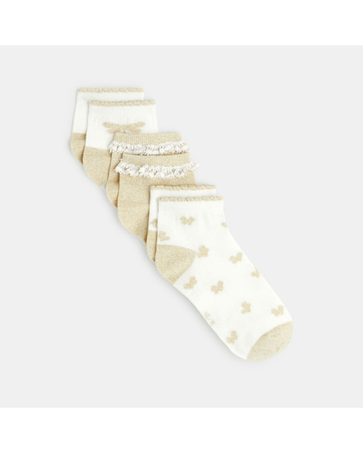 Chaussettes papillons (lot de 3) blanches fille