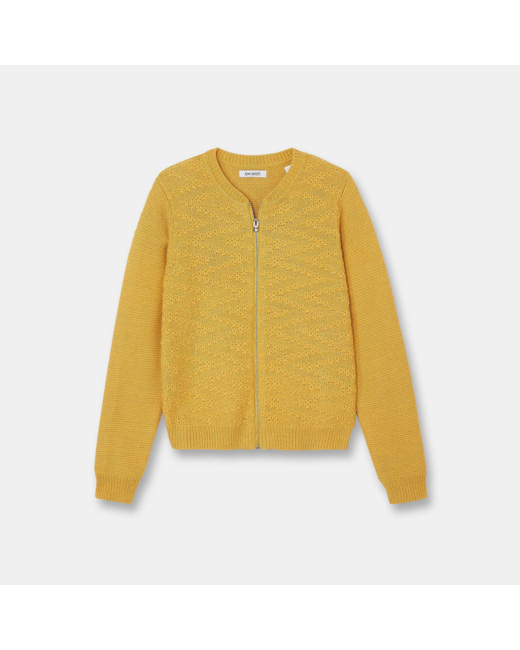Gilet zippé jaune fille