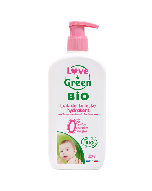 BioLiniment lait change hypoallergénique à l'huile d'olive bio Love & Green